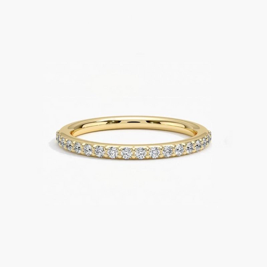 Half Eternity Moissanite Band Ring S925 Sterling Silver 18K Gold Plated
